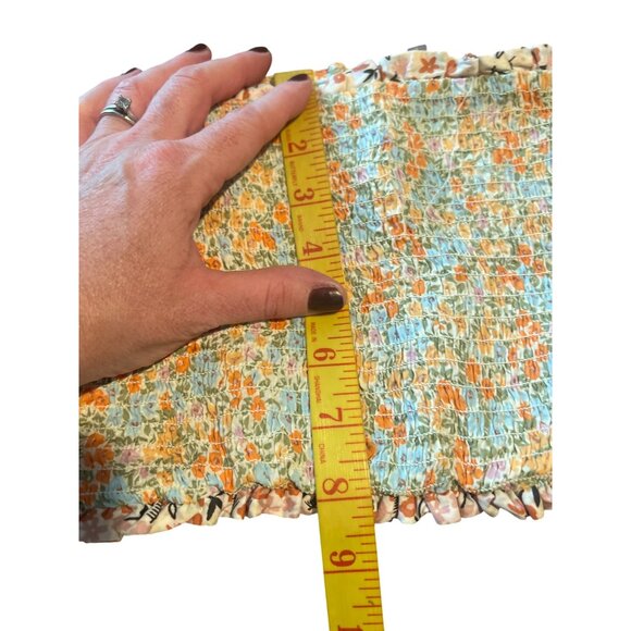 American Eagle Womens Smocked Floral Tube Top M - Picture 3 of 5